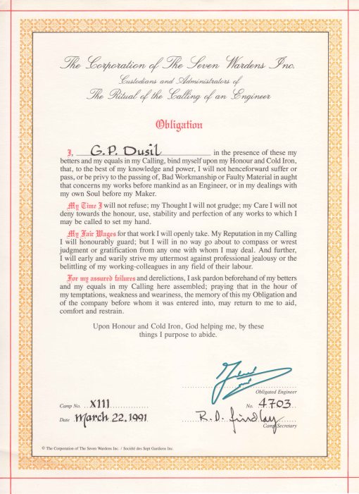 91.May - Hamilton · Gabriel Dusil (McMaster University, Engineering, Obligation)