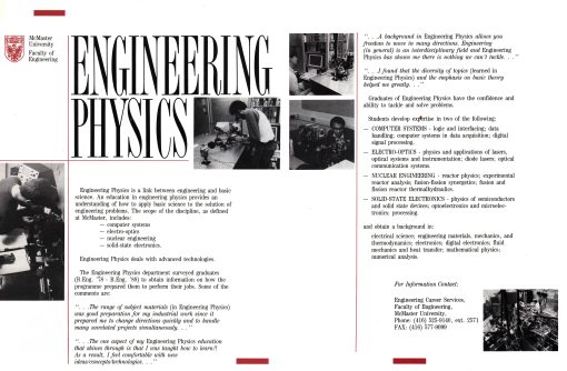 91.May - Hamilton · Gabriel Dusil (McMaster University, Engineering Physics, brochure)