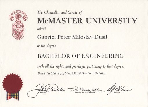 91.May - Hamilton · Gabriel Dusil (McMaster University, Engineering Physics, degree)