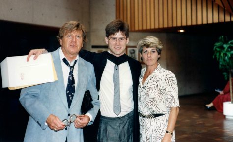 91.May.31 - Hamilton · Vašek Vasak, Gabriel & Eva Dusil (McMaster University, graduation, Convocation Ceremony)