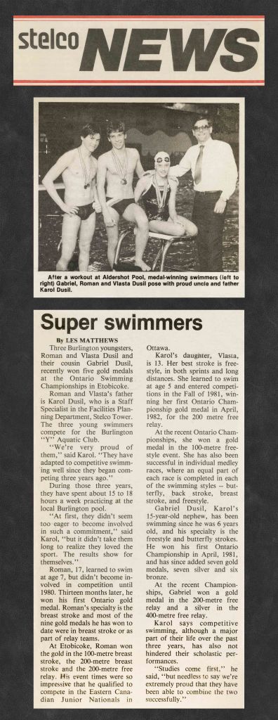 84.Apr - Burlington · Stelco News, Super Swimmers (BYAC swimming)