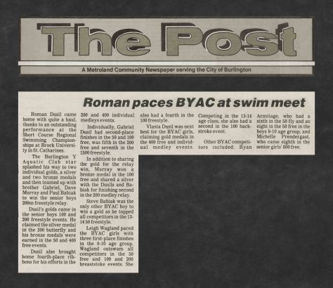 84.Feb - Burlington · Post, Roman Paces BYAC at Swim Meet (BYAC swimming)
