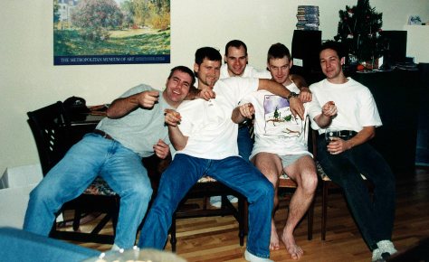 97.Dec - Burlington · Geoff Baxter, Gabriel Dusil, Ian Hawkins, Doug Little & Drew Schemmer (christmas party at Drew's, 2)
